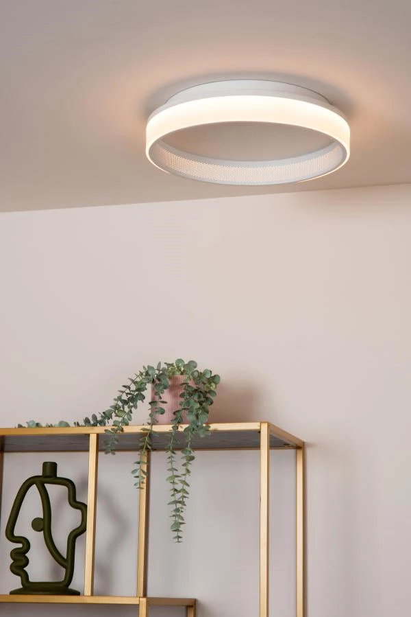 Lucide ESTREJA - Plafonnier - Ø 40 cm - LED 3 StepDim - CCT - 2500K/3000K - Blanc - ambiance 4